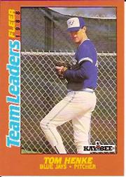 1988 Fleer Team Leaders Baseball Cards 012      Tom Henke
